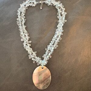 LUC Lucas Lamesh Necklace with Abalone Pendant